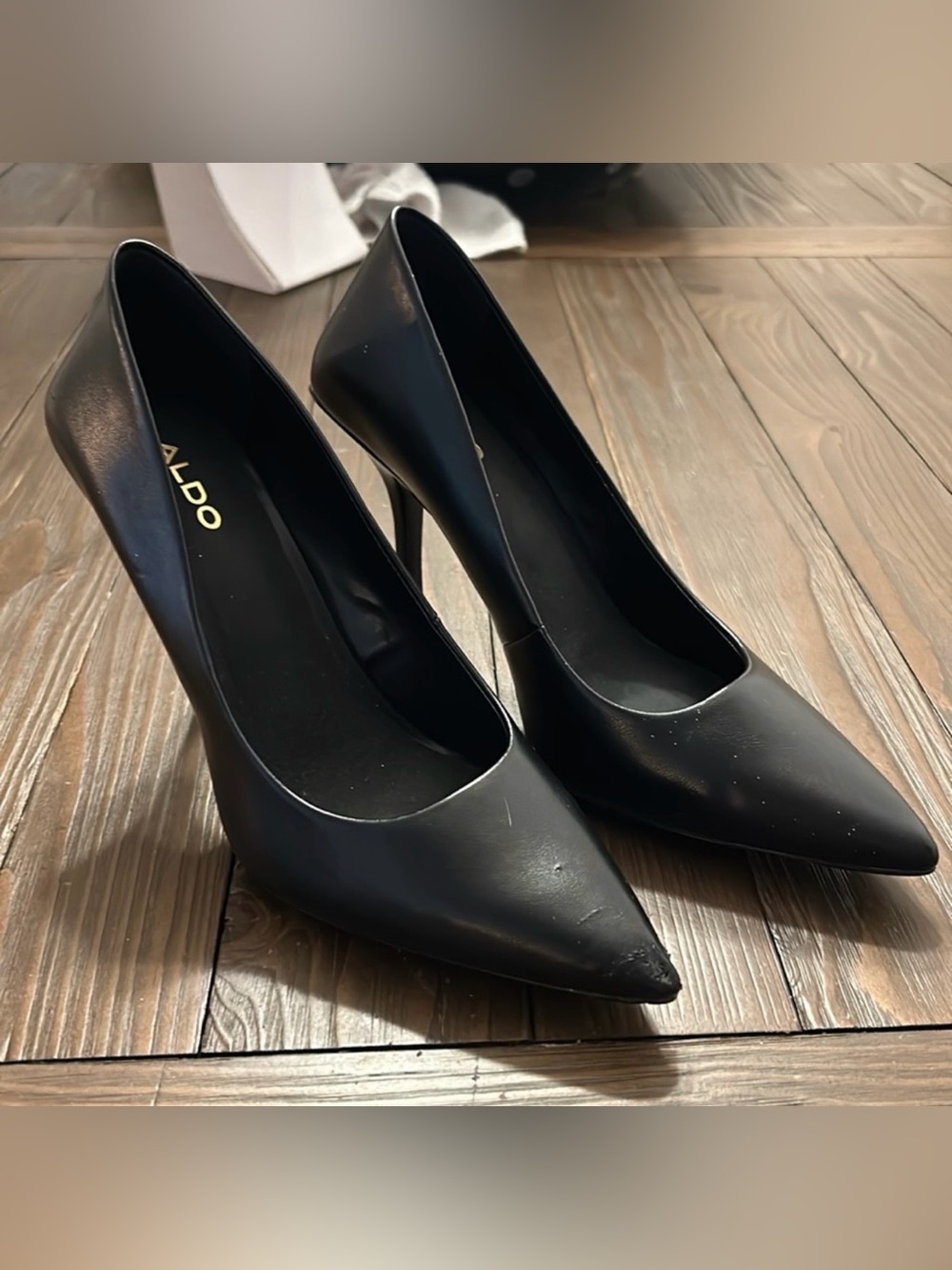 ALDO Black Pointed Toe Stiletto Pumps Heels 4" Size 8